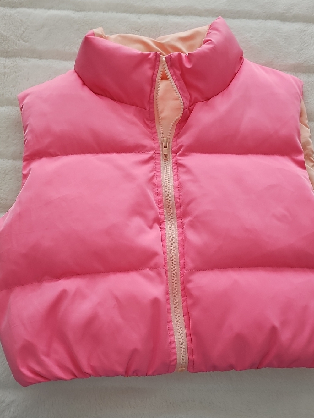 SHEIN Pink Puffer Vest with Peach Lining. I accept offers.
